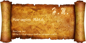 Haragos Máté névjegykártya